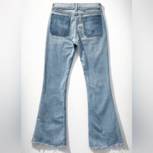 rag & bone Varick Patch Cropped Mid-Rise Frayed Flares, 24, like new - Picture 3 of 6